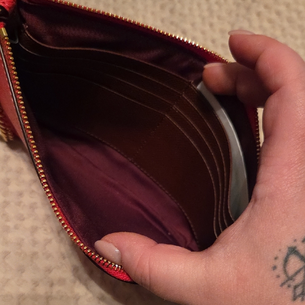 Coach Pink Pebbled Leather Chain Wristlet - Picture 3 of 5